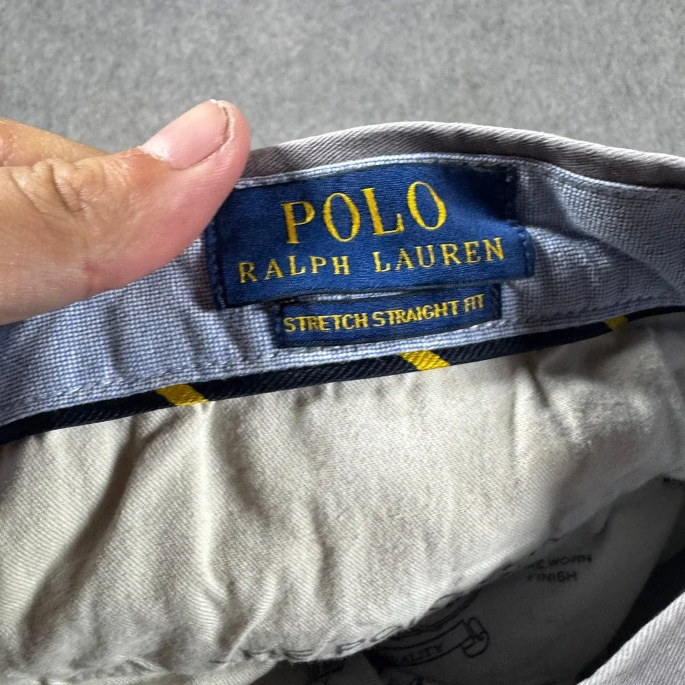 Polo Ralph Lauren Pants Mens 34x32 (34x30) Grey Stretch Straight Chino Trousers